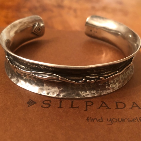 Vintage Silpada Hammered Textured Sterling Silver Cuff Bracelet B1684 - Picture 6 of 8